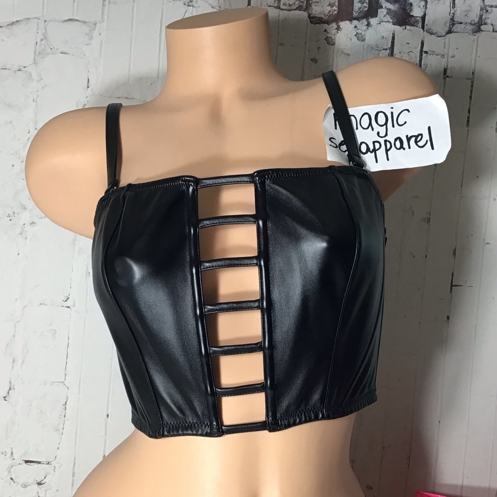 Black Strappy Crop Top